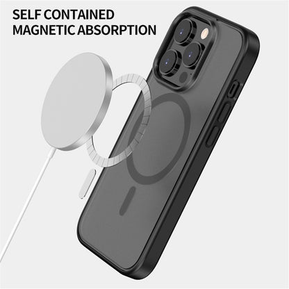 For iPhone 15 Pro Fall Protection Phone Case Compatible with MagSafe PC+TPU Matte Back Cover