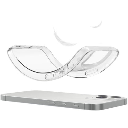 For iPhone 15 Pro Soft TPU Clear Phone Case with 2.5D Arc Edge Tempered Glass Screen Film