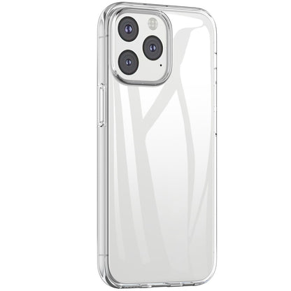 For iPhone 15 Pro Max Soft TPU Clear Phone Cover with 2.5D Tempered Glass Screen Protector