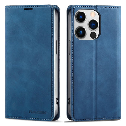 FORWENW Fantasy Series for iPhone 15 Pro Max Skin-touch PU Leather Magnetic Phone Case Phone Cover Wallet