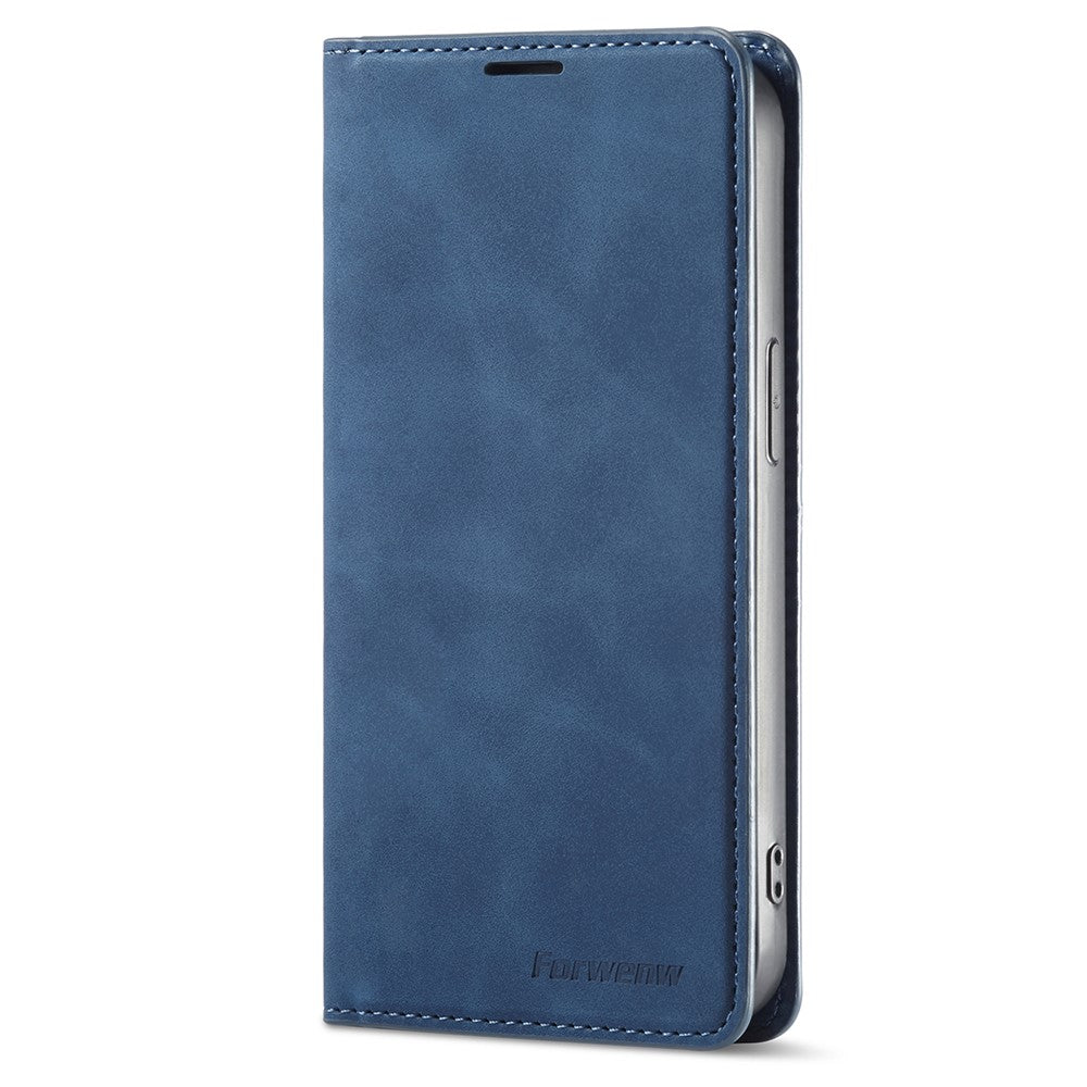 FORWENW Fantasy Series for iPhone 15 Pro Max Skin-touch PU Leather Magnetic Phone Case Phone Cover Wallet