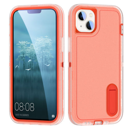 Hard PC+Soft TPU Phone Case for iPhone 15 Shockproof Case Anti-Drop Cell Phone Kickstand Cover