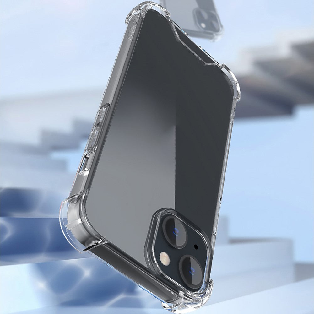 For iPhone 15 Plus Clear Four Corner Fall Protection TPU Frame + Acrylic Back Cover Phone Case