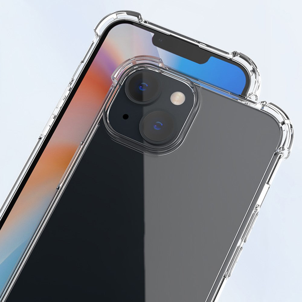 For iPhone 15 Plus Clear Four Corner Fall Protection TPU Frame + Acrylic Back Cover Phone Case
