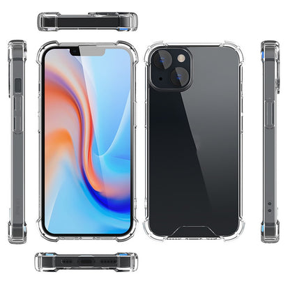 For iPhone 15 Plus Clear Four Corner Fall Protection TPU Frame + Acrylic Back Cover Phone Case