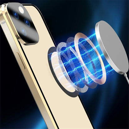 Compatible with MagSafe Case for iPhone 15 Pro Magnetic Metal Frame + Double-Sided Tempered Glass Phone Cover with Buckle Lock