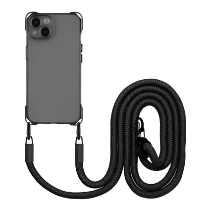 TPU Cell Phone Case for iPhone 15 Plus Four Corners Drop Protection Shell Cover with Hanging Rope