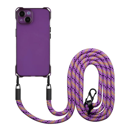 TPU Cell Phone Case for iPhone 15 Plus Four Corners Drop Protection Shell Cover with Hanging Rope