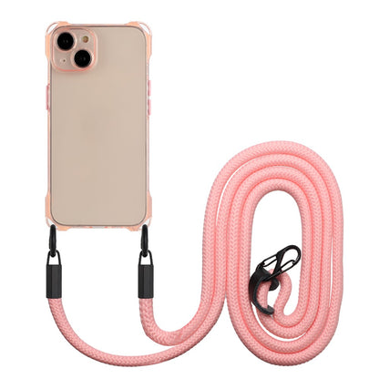 TPU Cell Phone Case for iPhone 15 Plus Four Corners Drop Protection Shell Cover with Hanging Rope