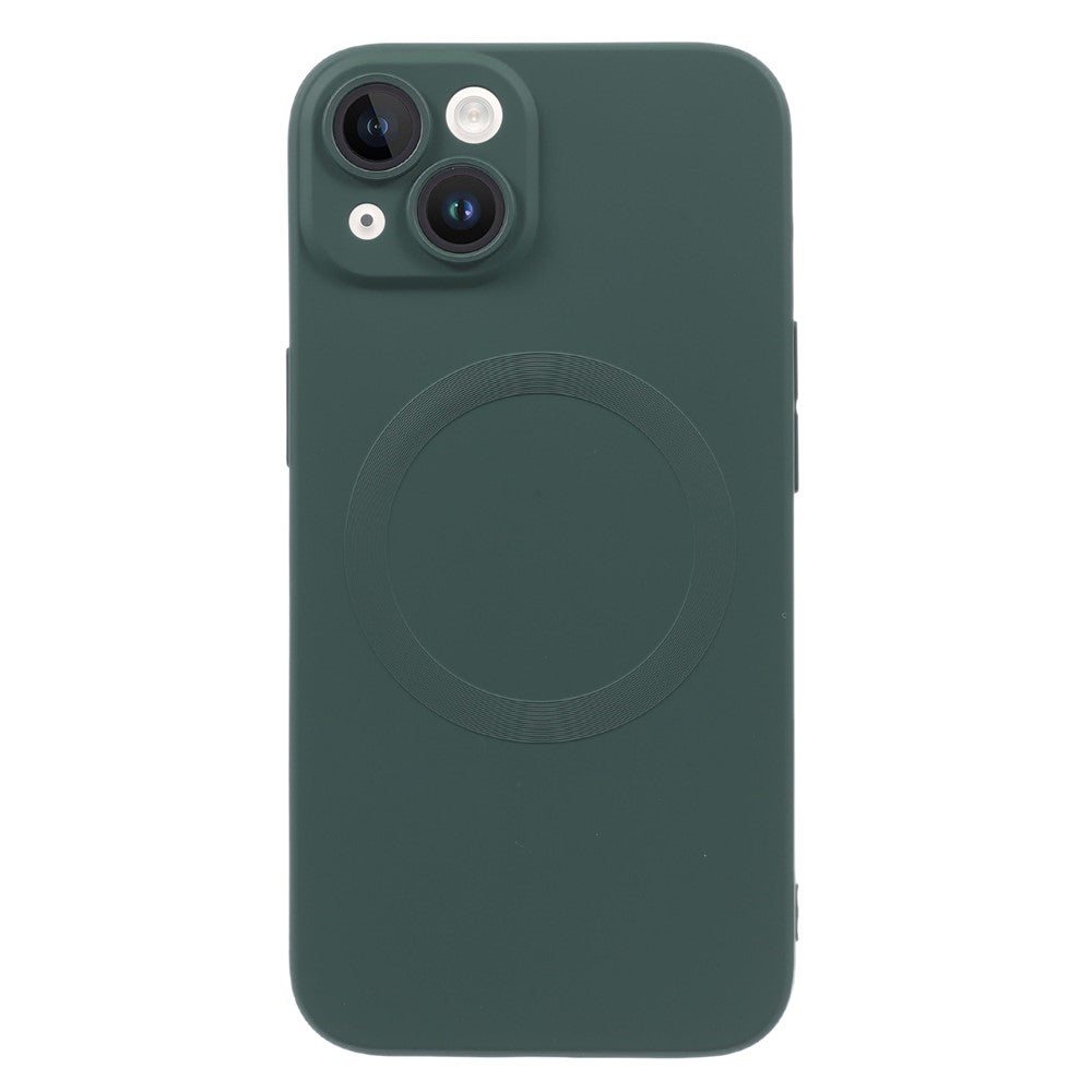 For iPhone 14 Plus Magnetic Case Compatible with MagSafe Liquid Silicone Phone Cover with Camera Lens Protector