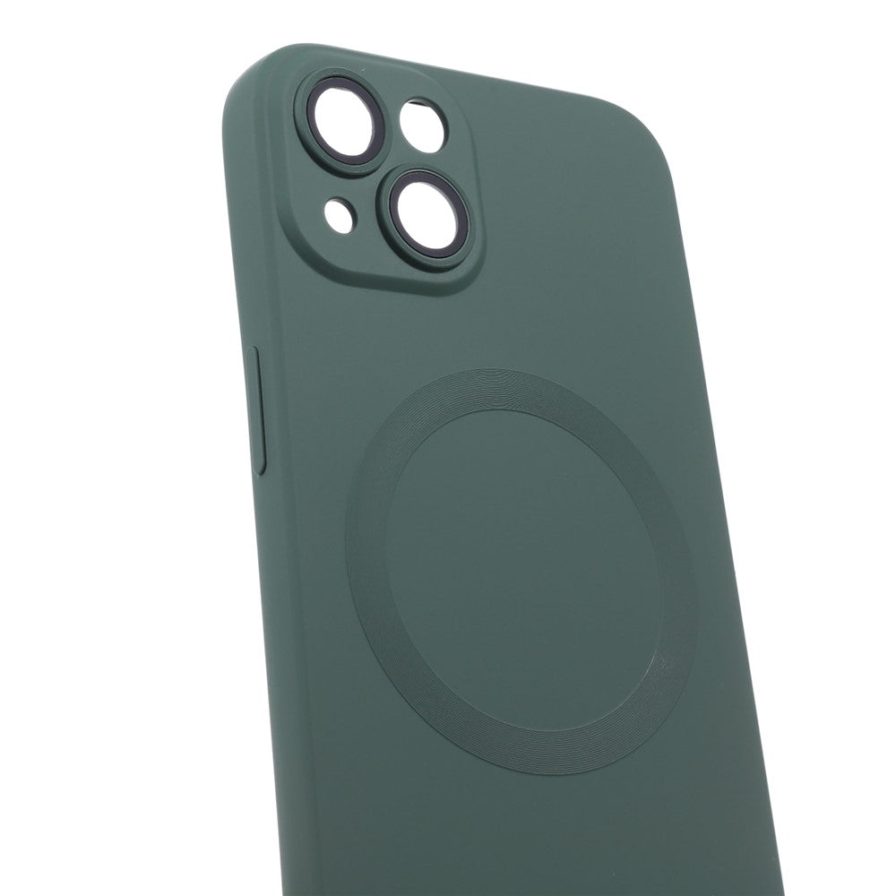 For iPhone 14 Plus Magnetic Case Compatible with MagSafe Liquid Silicone Phone Cover with Camera Lens Protector
