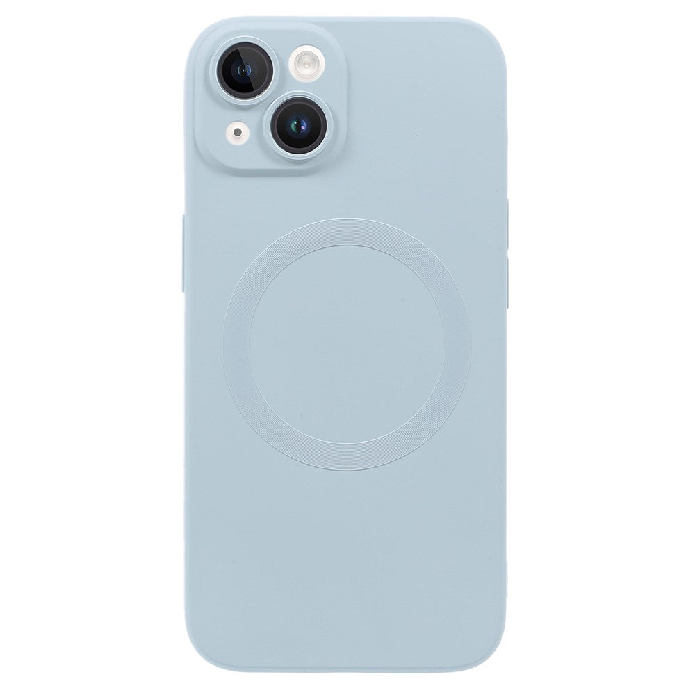 For iPhone 14 Plus Magnetic Case Compatible with MagSafe Liquid Silicone Phone Cover with Camera Lens Protector