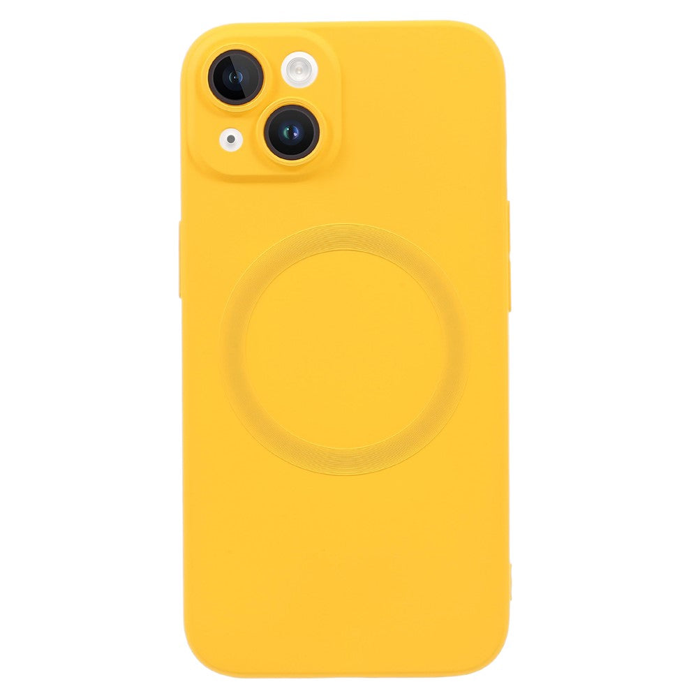 For iPhone 14 Plus Magnetic Case Compatible with MagSafe Liquid Silicone Phone Cover with Camera Lens Protector