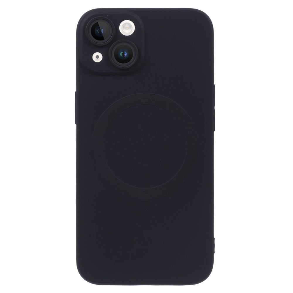 For iPhone 14 Plus Magnetic Case Compatible with MagSafe Liquid Silicone Phone Cover with Camera Lens Protector