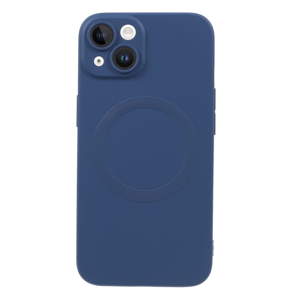 For iPhone 14 Plus Magnetic Case Compatible with MagSafe Liquid Silicone Phone Cover with Camera Lens Protector