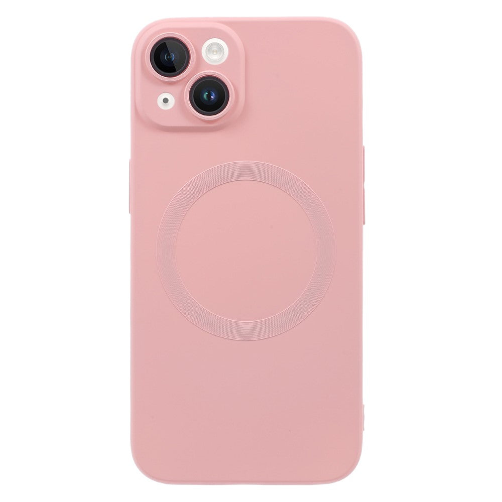 For iPhone 14 Plus Magnetic Case Compatible with MagSafe Liquid Silicone Phone Cover with Camera Lens Protector