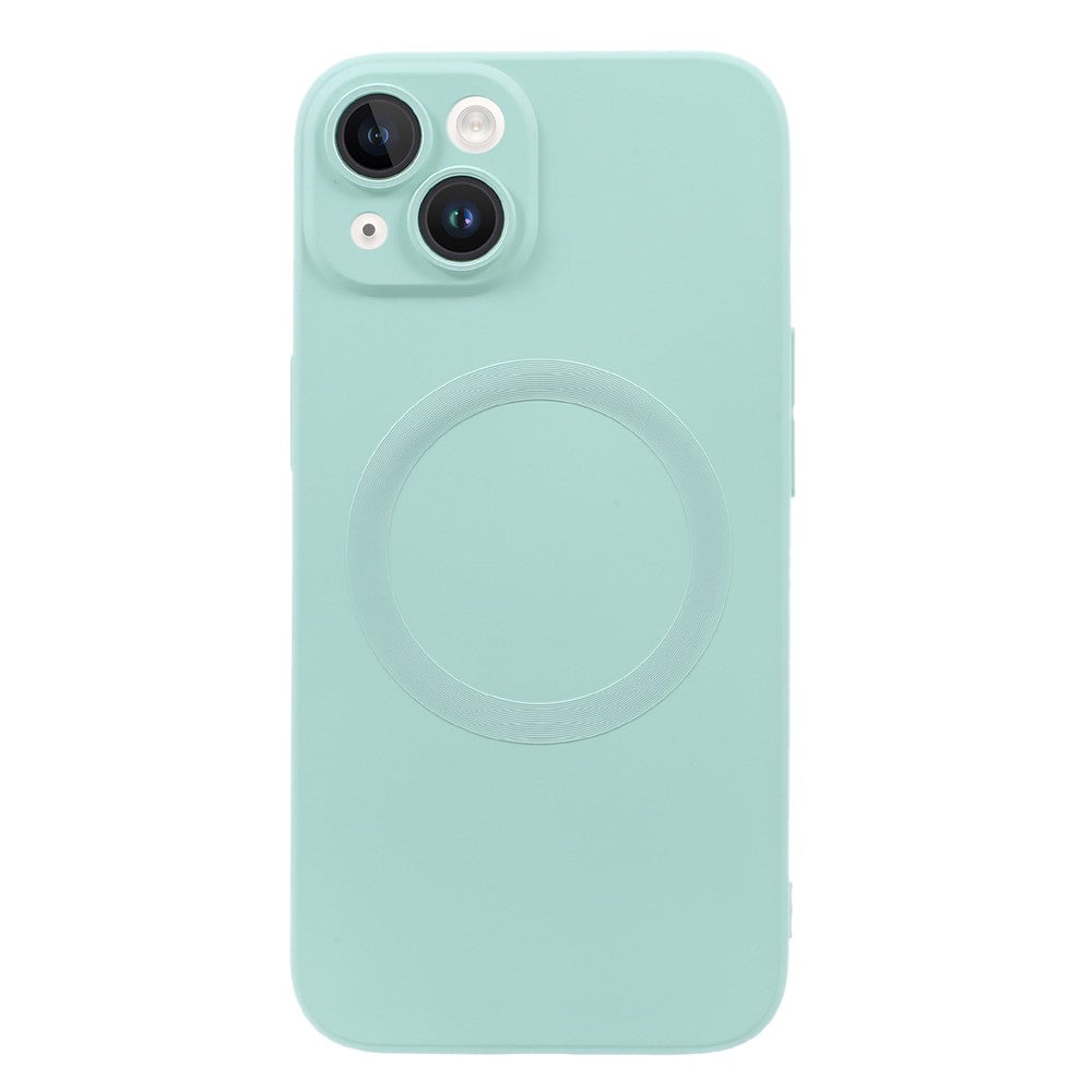 For iPhone 14 Plus Magnetic Case Compatible with MagSafe Liquid Silicone Phone Cover with Camera Lens Protector