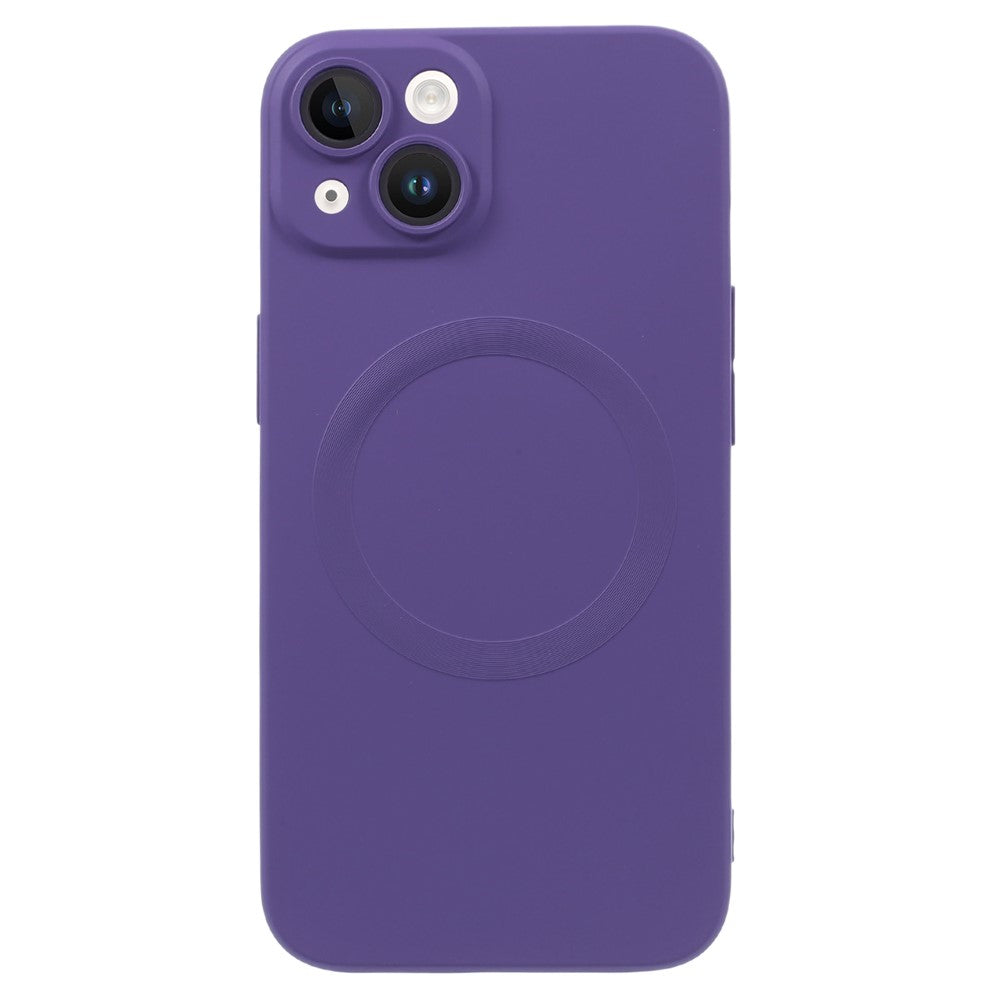 For iPhone 14 Plus Magnetic Case Compatible with MagSafe Liquid Silicone Phone Cover with Camera Lens Protector
