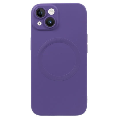 For iPhone 14 Plus Magnetic Case Compatible with MagSafe Liquid Silicone Phone Cover with Camera Lens Protector