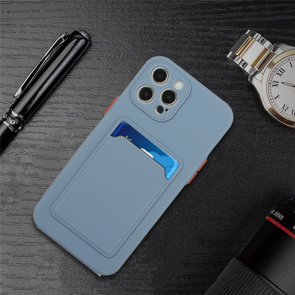 For iPhone 15 Pro TPU Phone Back Case Card Slot Design Mobile Phone Protective Shell Cover