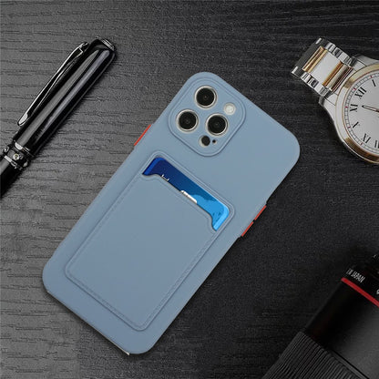 For iPhone 15 Pro TPU Phone Back Case Card Slot Design Mobile Phone Protective Shell Cover