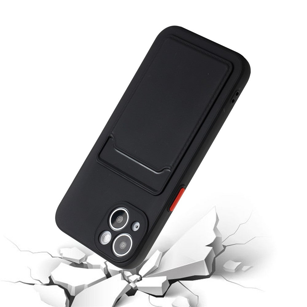 For iPhone 15 Plus Soft TPU Phone Case Drop-proof Back Cover with Card Slot