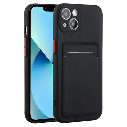 For iPhone 15 Plus Soft TPU Phone Case Drop-proof Back Cover with Card Slot