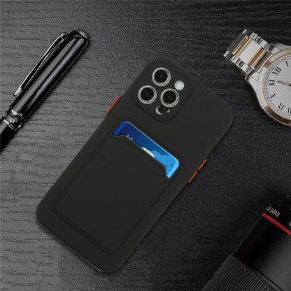 For iPhone 15 Pro Max Anti-scratch TPU Phone Case Drop-proof Card Holder Cover