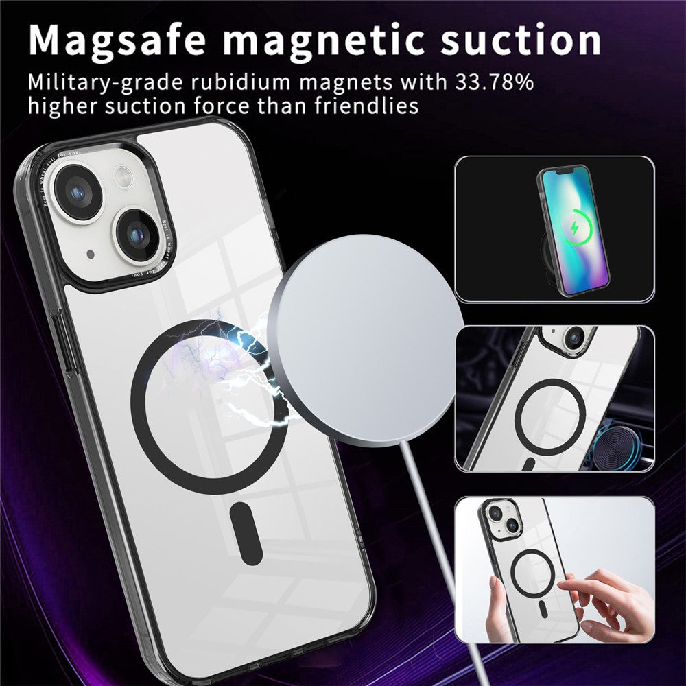 Phone Case Compatible with MagSafe for iPhone 15 , PC + TPU Transparent Phone Cover