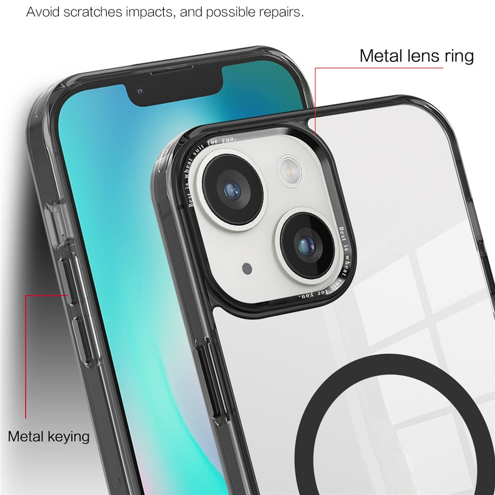 Phone Case Compatible with MagSafe for iPhone 15 , PC + TPU Transparent Phone Cover