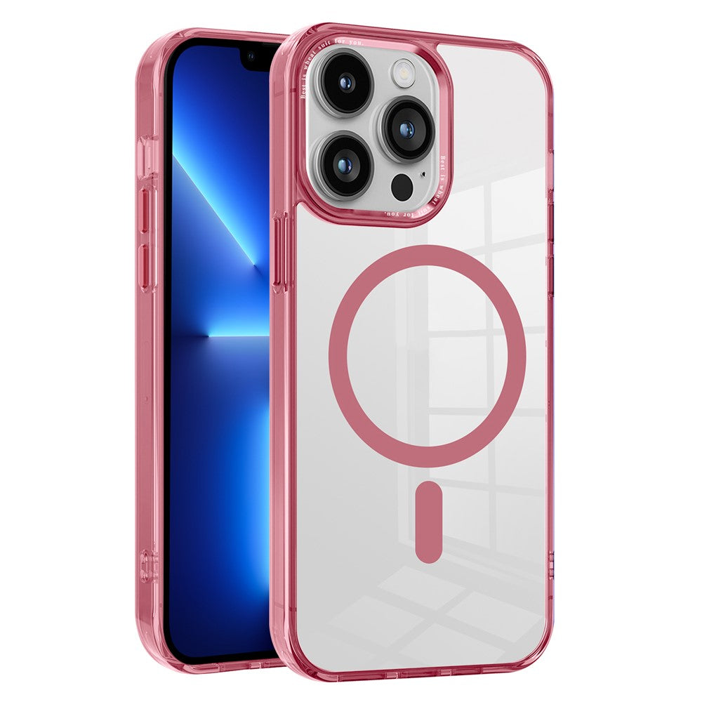 For iPhone 15 Pro Magnetic Phone Case Compatible with MagSafe PC + TPU Transparent Cover