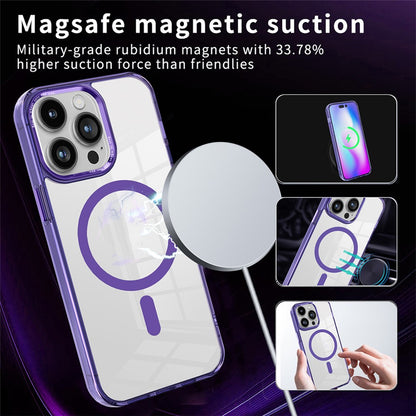 For iPhone 15 Pro Max Compatible with MagSafe Phone Case PC + TPU Transparent Cellphone Cover