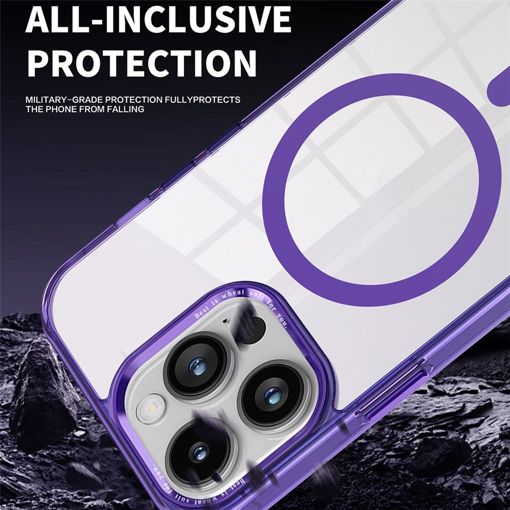 For iPhone 15 Pro Max Compatible with MagSafe Phone Case PC + TPU Transparent Cellphone Cover