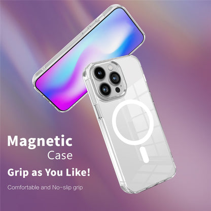 For iPhone 15 Pro Max Compatible with MagSafe Phone Case PC + TPU Transparent Cellphone Cover