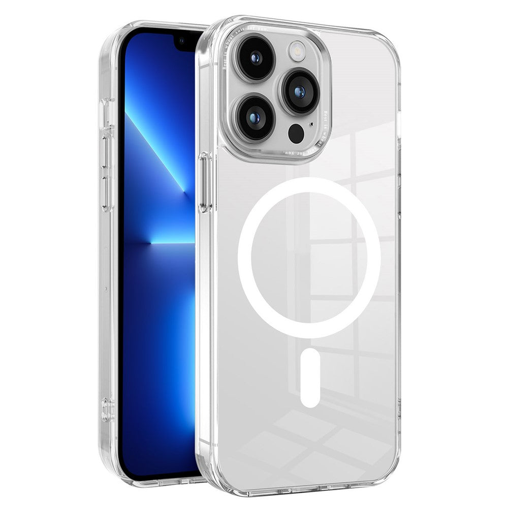 For iPhone 15 Pro Max Compatible with MagSafe Phone Case PC + TPU Transparent Cellphone Cover