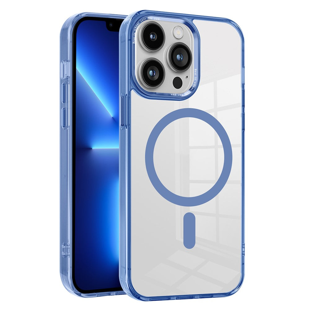 For iPhone 15 Pro Max Compatible with MagSafe Phone Case PC + TPU Transparent Cellphone Cover