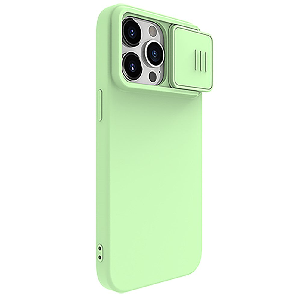 NILLKIN For iPhone 15 Pro PC + Silicone Phone Case Slide Camera Lid Anti-Drop Cover Compatible with MagSafe