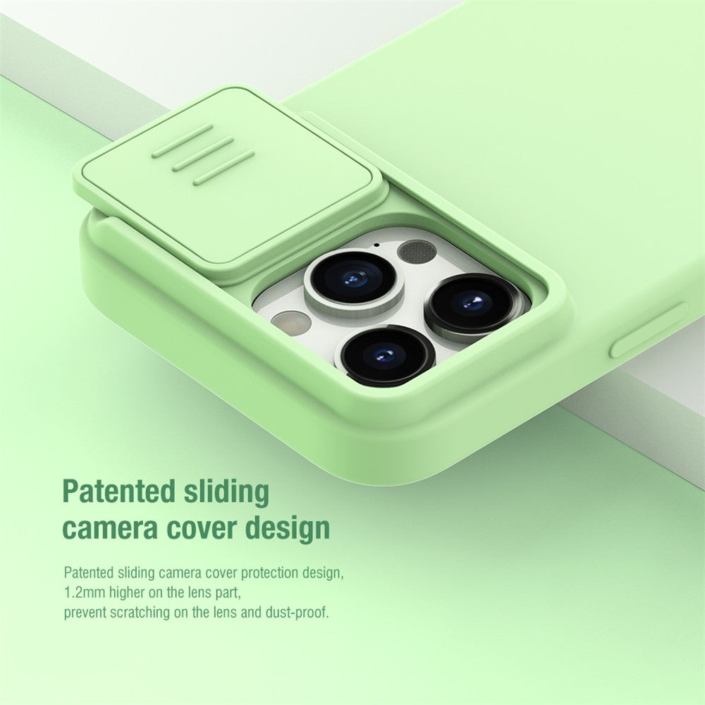 NILLKIN For iPhone 15 Pro PC + Silicone Phone Case Slide Camera Lid Anti-Drop Cover Compatible with MagSafe