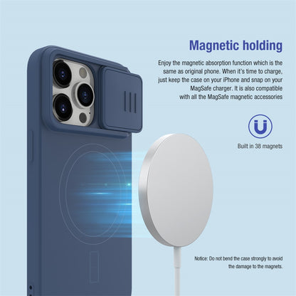 NILLKIN For iPhone 15 Pro PC + Silicone Phone Case Slide Camera Lid Anti-Drop Cover Compatible with MagSafe