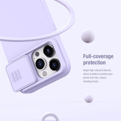 NILLKIN For iPhone 15 Pro PC + Silicone Phone Case Slide Camera Lid Anti-Drop Cover Compatible with MagSafe