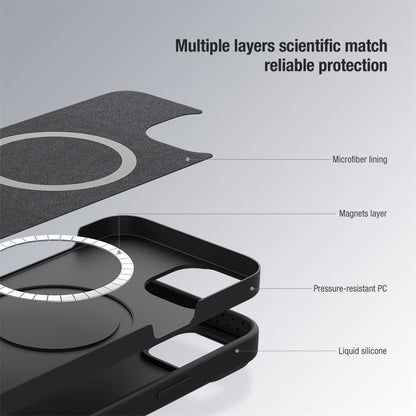 NILLKIN For iPhone 15 Pro PC + Silicone Phone Case Slide Camera Lid Anti-Drop Cover Compatible with MagSafe