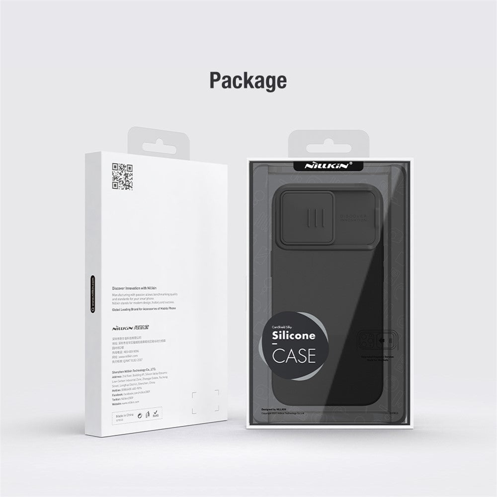 NILLKIN For iPhone 15 Pro PC + Silicone Phone Case Slide Camera Lid Anti-Drop Cover Compatible with MagSafe