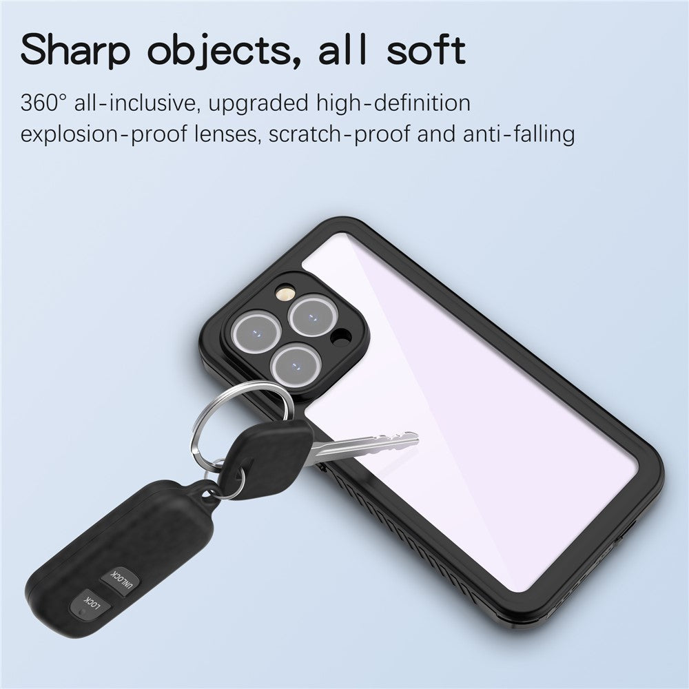 REDPEPPER FS Series for iPhone 15 Pro Max IP68 Waterproof Cellphone Case Clear Back Panel Underwater Diving Cover