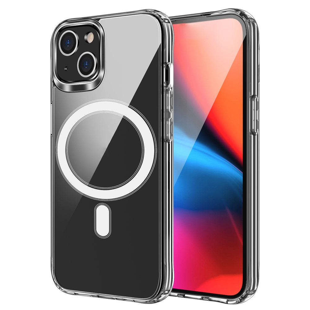 For iPhone 15 TPU+Acrylic Magnetic Case Compatible with Magsafe Shockproof Air-Guard Corners Phone Cover