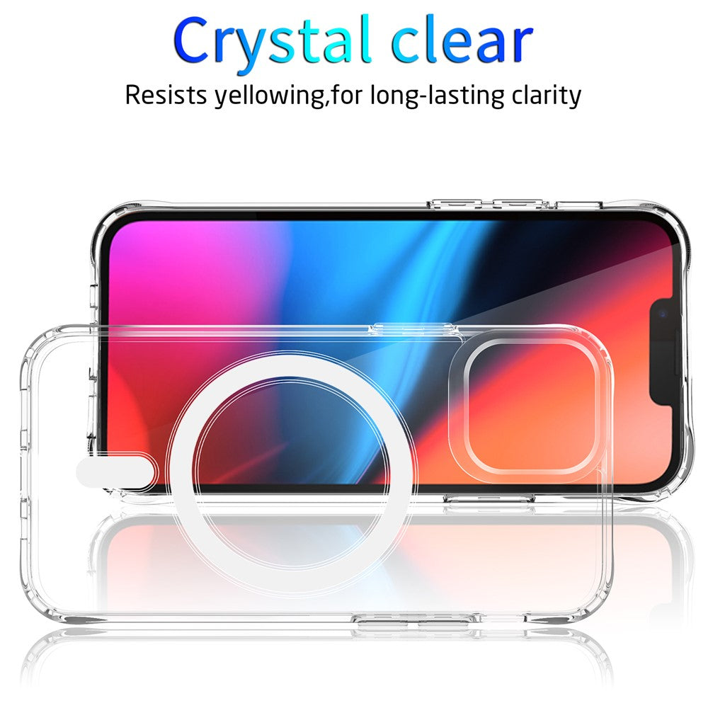For iPhone 15 TPU+Acrylic Magnetic Case Compatible with Magsafe Shockproof Air-Guard Corners Phone Cover