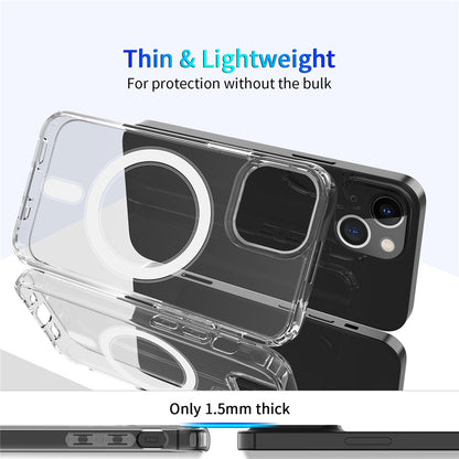 For iPhone 15 TPU+Acrylic Magnetic Case Compatible with Magsafe Shockproof Air-Guard Corners Phone Cover