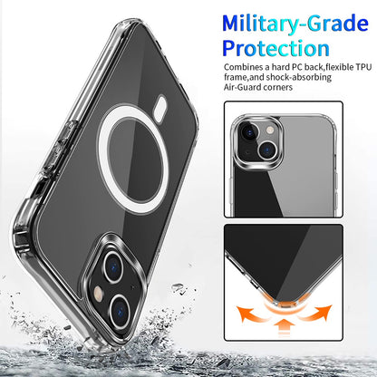For iPhone 15 Plus Magnetic Case Compatible with Magsafe TPU+Acrylic Anti-drop Phone Cover