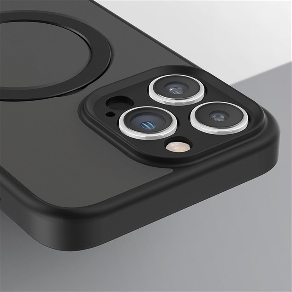 For iPhone 15 Pro Max Kickstand Phone Case Anti-Scratch TPU+Acrylic Magnetic Cover