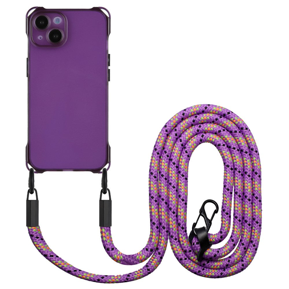 For iPhone 14 Plus Case Shockproof TPU Cell Phone Cover Shell with Hanging Rope