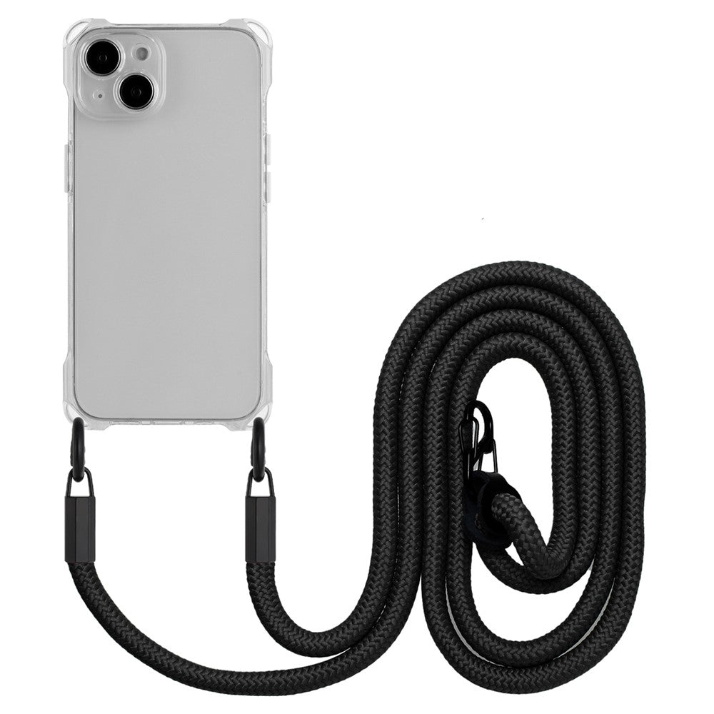 For iPhone 14 Plus Case Shockproof TPU Cell Phone Cover Shell with Hanging Rope